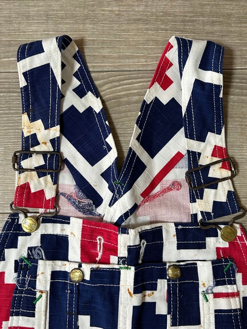 60s 70s ビンテージ オーバーオール 総柄 big smith