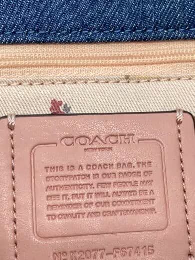 ​【美品】COACH コーチ デニム トートバッグ 馬車ロゴ キャンバス A4可