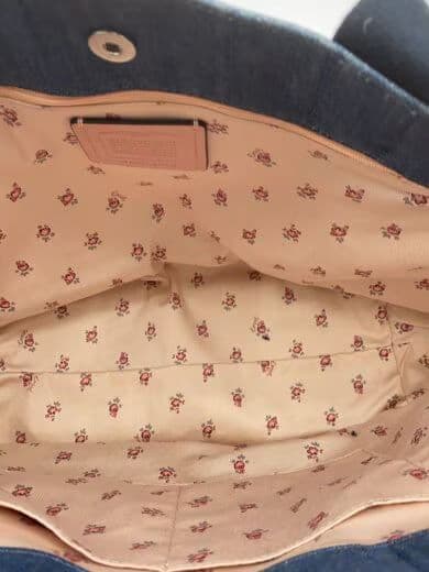 ​【美品】COACH コーチ デニム トートバッグ 馬車ロゴ キャンバス A4可