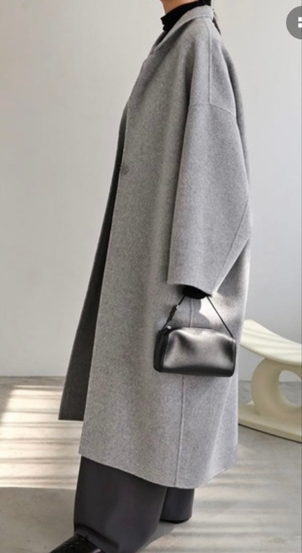 evernavy リバーロングコクーンコート ライトグレー ＭＴ