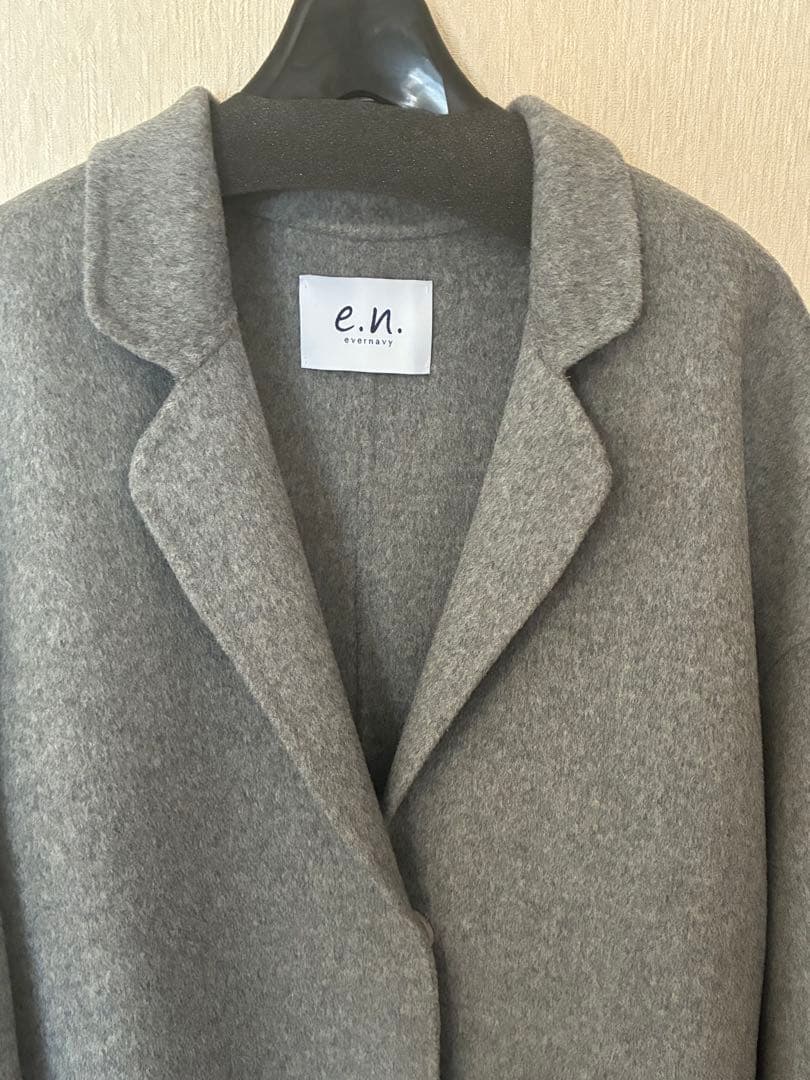 evernavy リバーロングコクーンコート ライトグレー ＭＴ