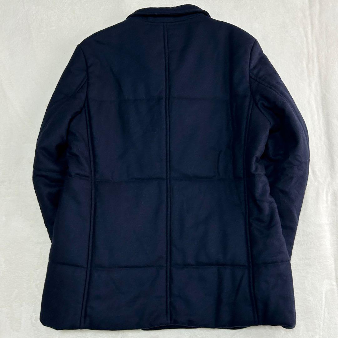 美品イレブンティ フランネルウール ダブルブレストピーコート48 L イタリア製