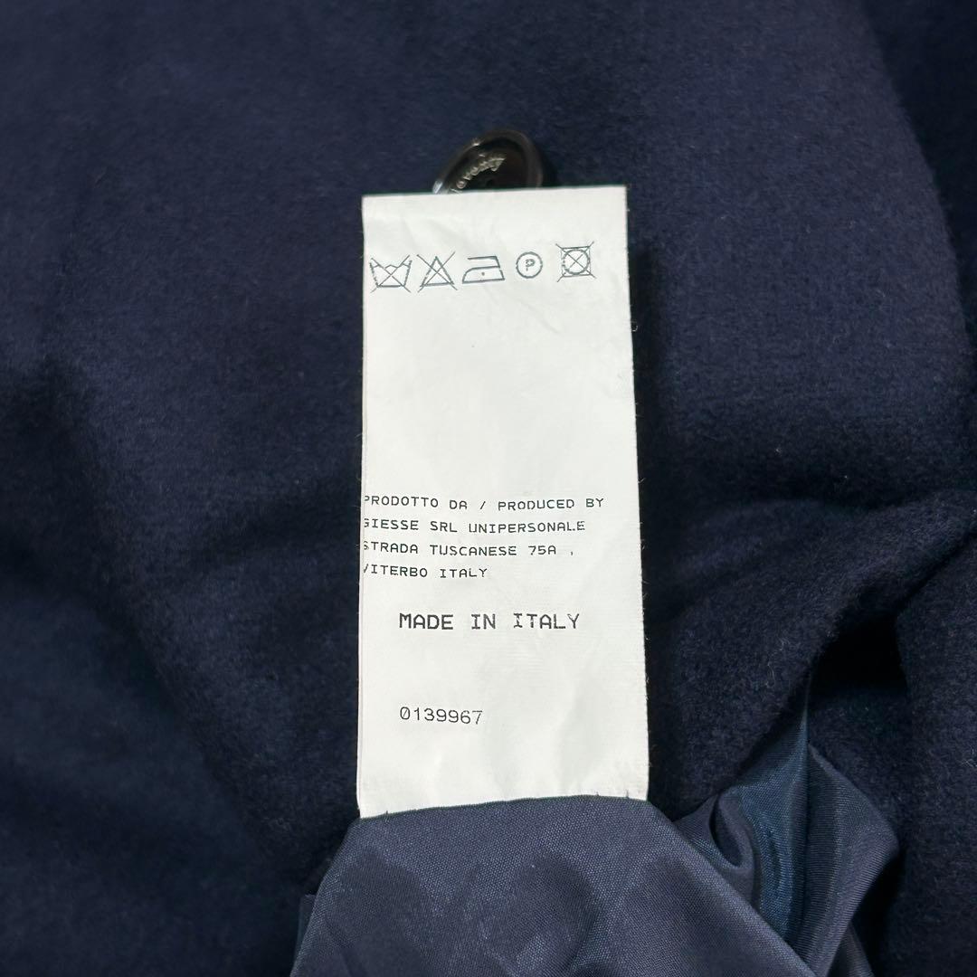 美品イレブンティ フランネルウール ダブルブレストピーコート48 L イタリア製