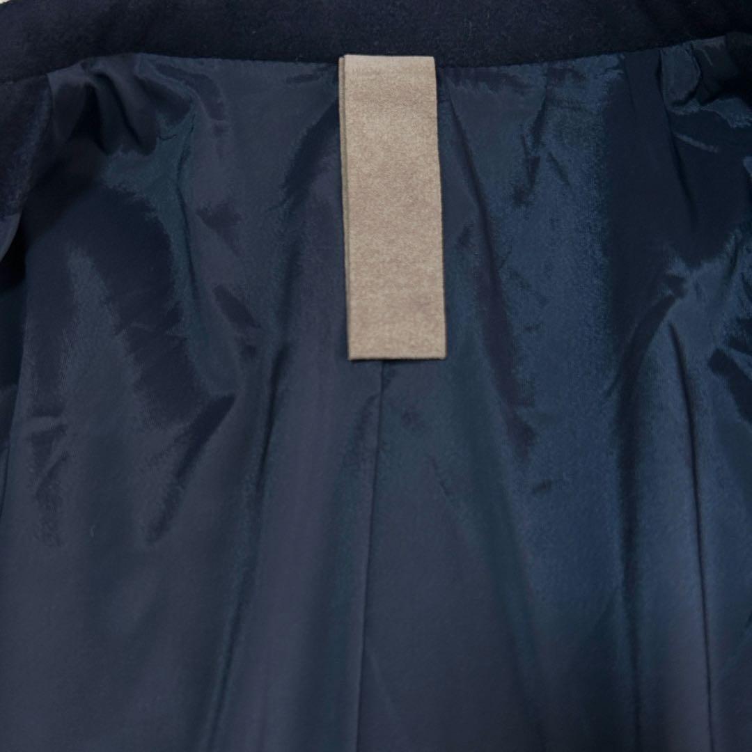 美品イレブンティ フランネルウール ダブルブレストピーコート48 L イタリア製