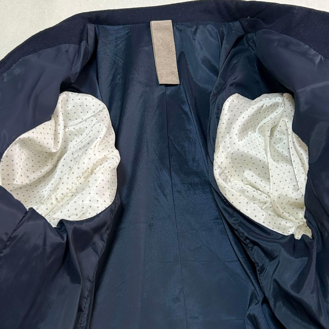 美品イレブンティ フランネルウール ダブルブレストピーコート48 L イタリア製