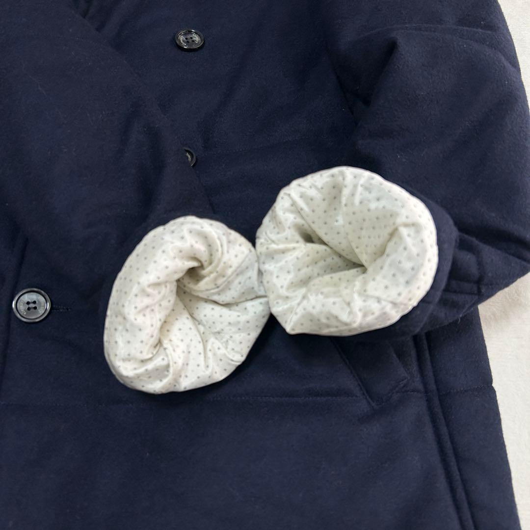 美品イレブンティ フランネルウール ダブルブレストピーコート48 L イタリア製