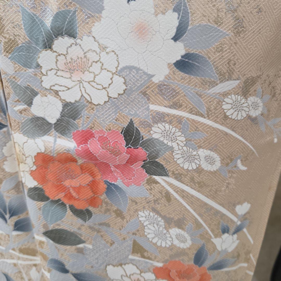 訪問着 4点フルセット、着物、袋帯、帯締め、帯揚げ トールサイズ対応