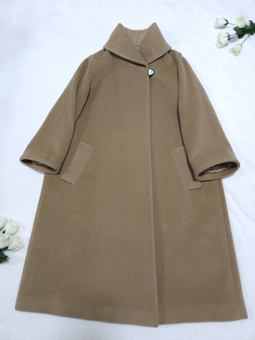 ARMANI 高級ロングコート 美品 30万 カシミヤ混 キャメルベージュ