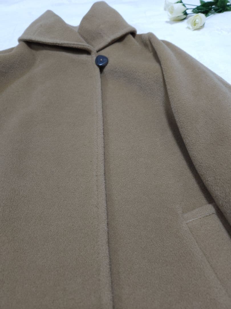ARMANI 高級ロングコート 美品 30万 カシミヤ混 キャメルベージュ