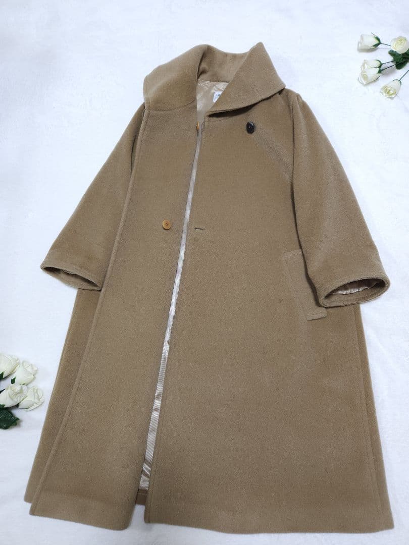 ARMANI 高級ロングコート 美品 30万 カシミヤ混 キャメルベージュ