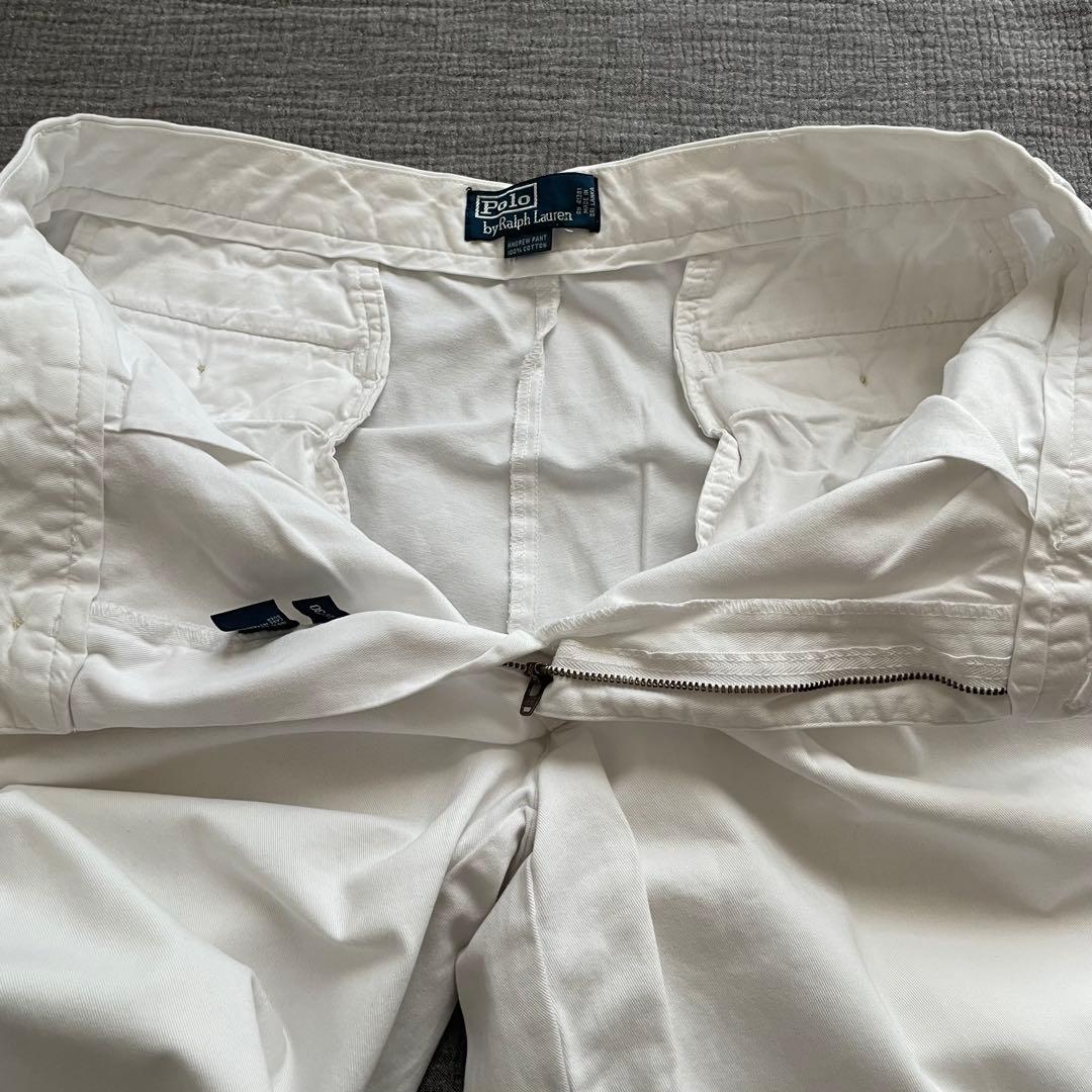 【美品】 ポロラルフローレン 2タック チノパン アンドリューパンツ 白