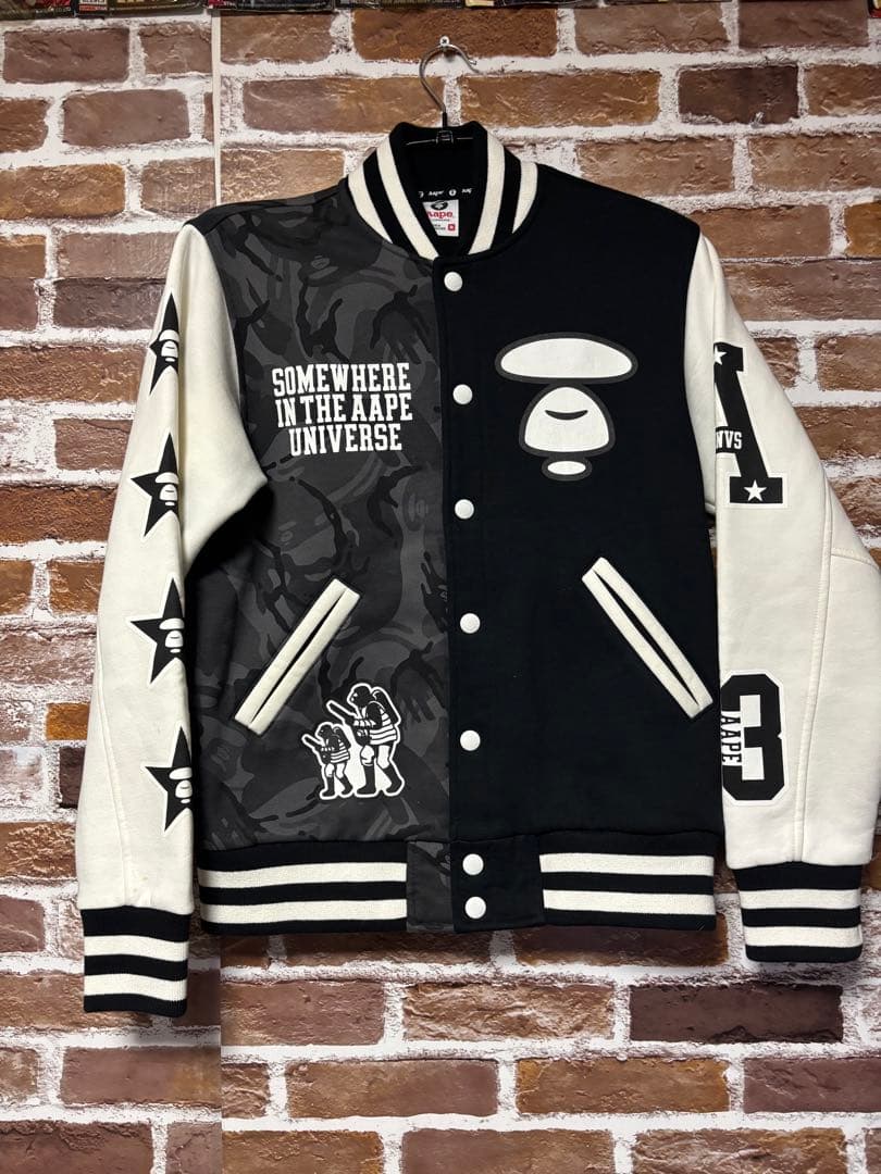 A BATHING APE スタジャン ブルゾン カモフラ柄 裏起毛 M