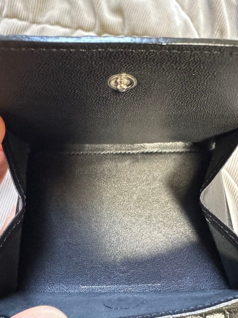 激安！未使用！　クロコダイル　ポロサス　マット　ブラック　二つ折り財布