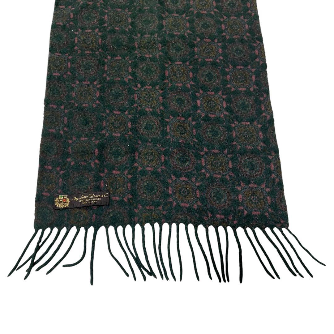 極上品 ロロピアーナ カシミア100% マフラー グリーン イタリア製