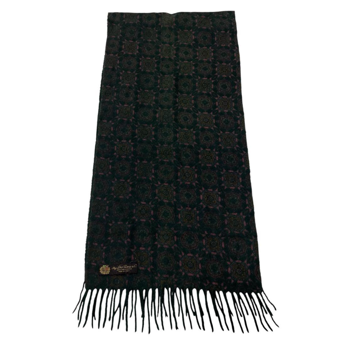 極上品 ロロピアーナ カシミア100% マフラー グリーン イタリア製