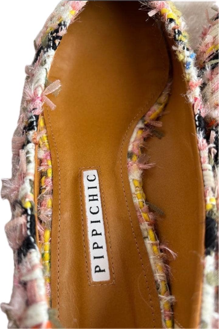 【新品】PIPPICHIC ANNA V JWL ツイードフラットシューズ36