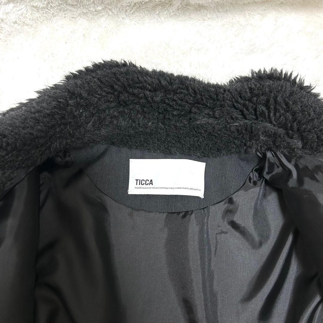 ✨美品✨ ティッカ ポンチョ コート ウール ファー 黒 23AW TICCA