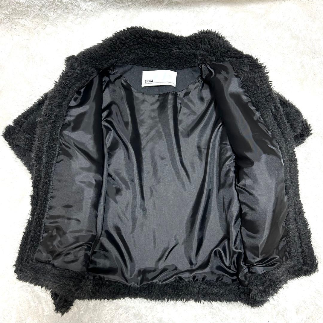 ✨美品✨ ティッカ ポンチョ コート ウール ファー 黒 23AW TICCA