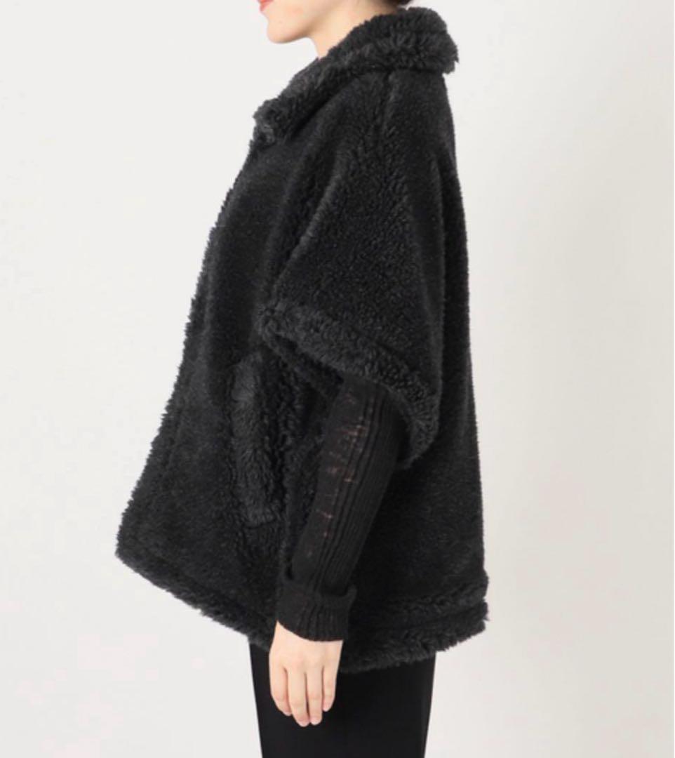 ✨美品✨ ティッカ ポンチョ コート ウール ファー 黒 23AW TICCA
