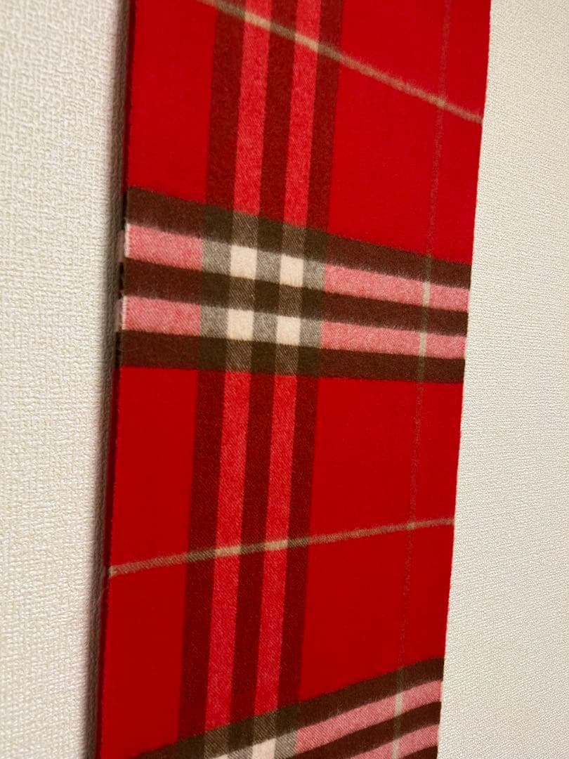 BURBERRY　バーバリー　マフラー　カシミア100％　ほぼ未使用品　赤系