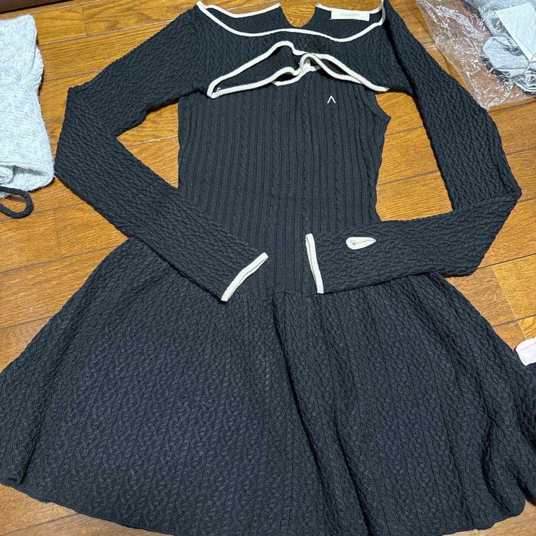 アンドマリー nana cable flare mini dress