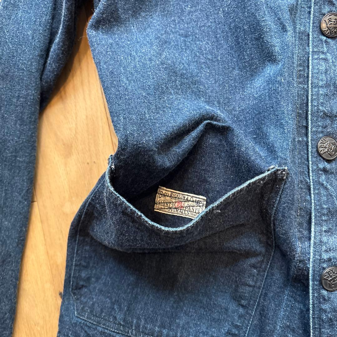 バズリクソンズ　US.NAVY デニムジャケット　 カバーオール　ショールカラー