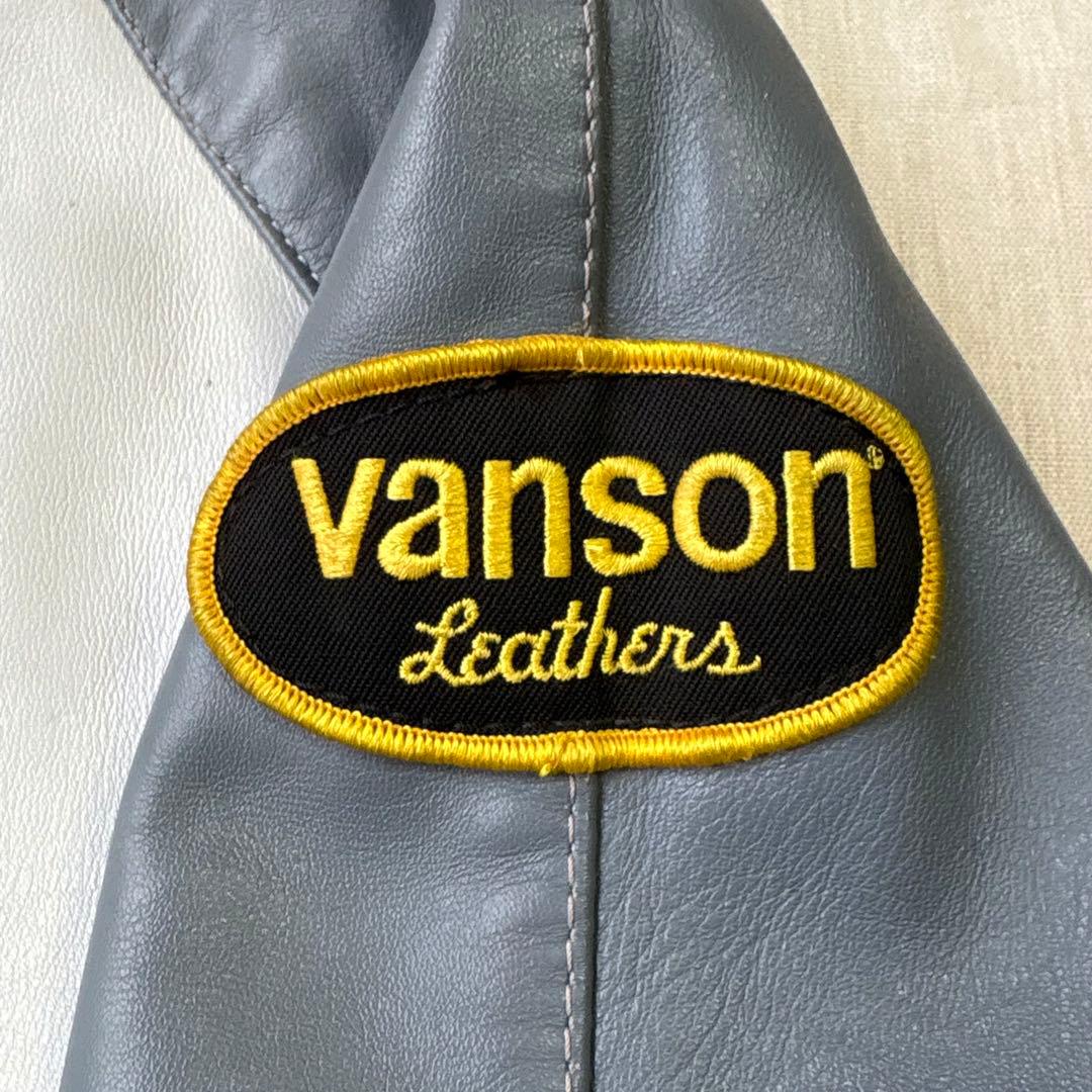 希少ビックサイズ VANSON オールレザー スタジャン チームジャケット 48