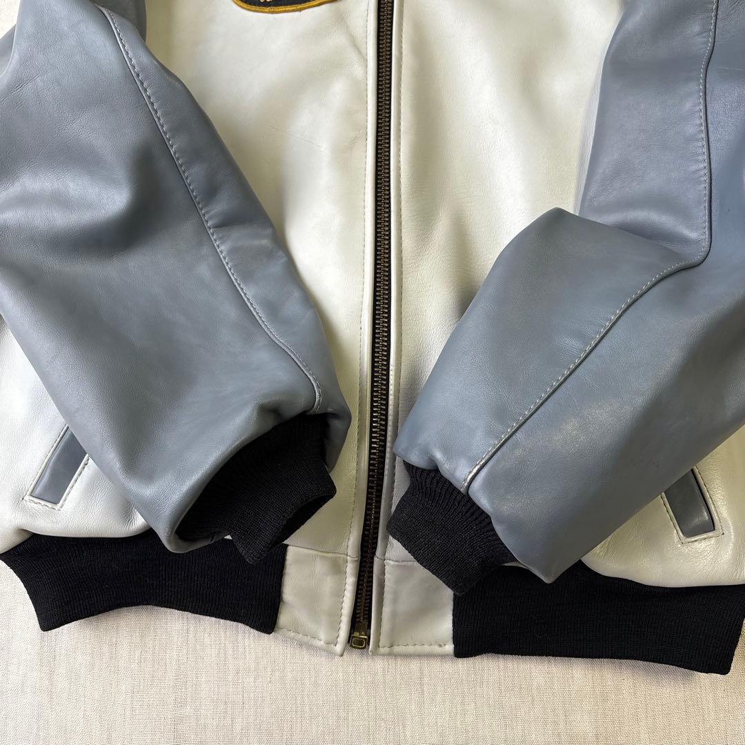 希少ビックサイズ VANSON オールレザー スタジャン チームジャケット 48