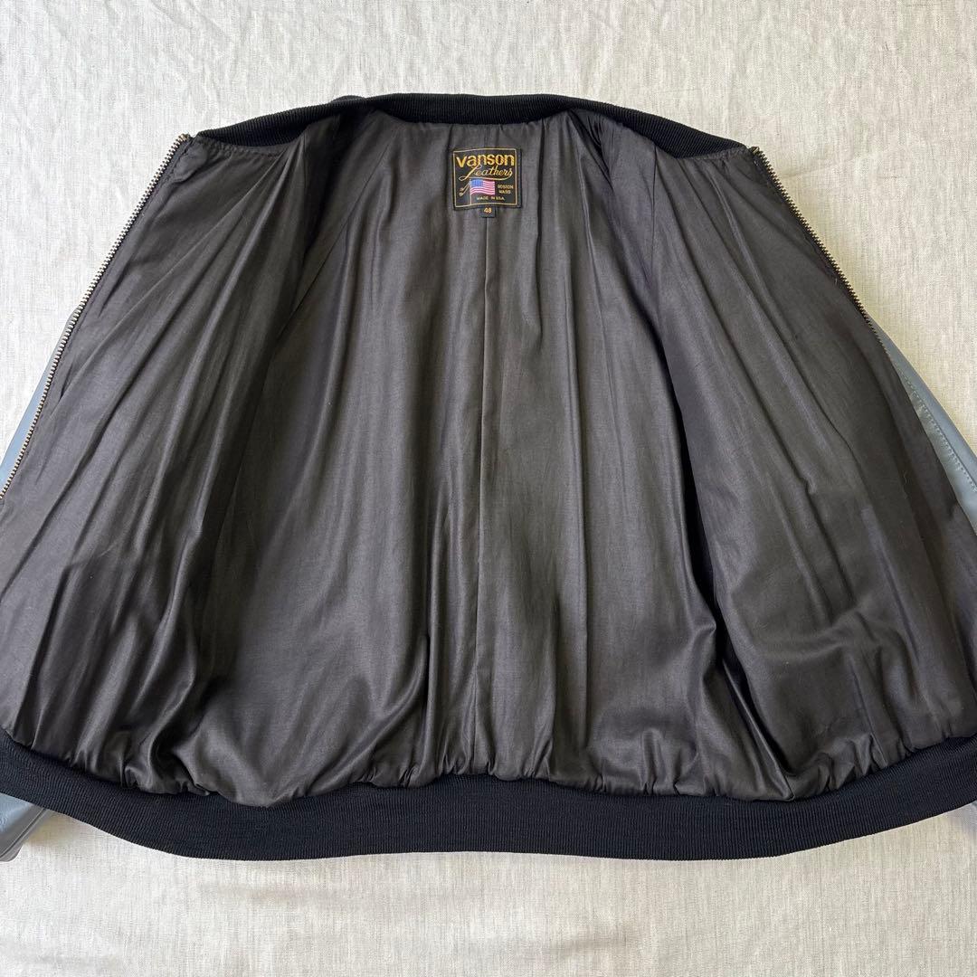 希少ビックサイズ VANSON オールレザー スタジャン チームジャケット 48