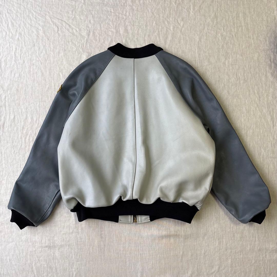 希少ビックサイズ VANSON オールレザー スタジャン チームジャケット 48