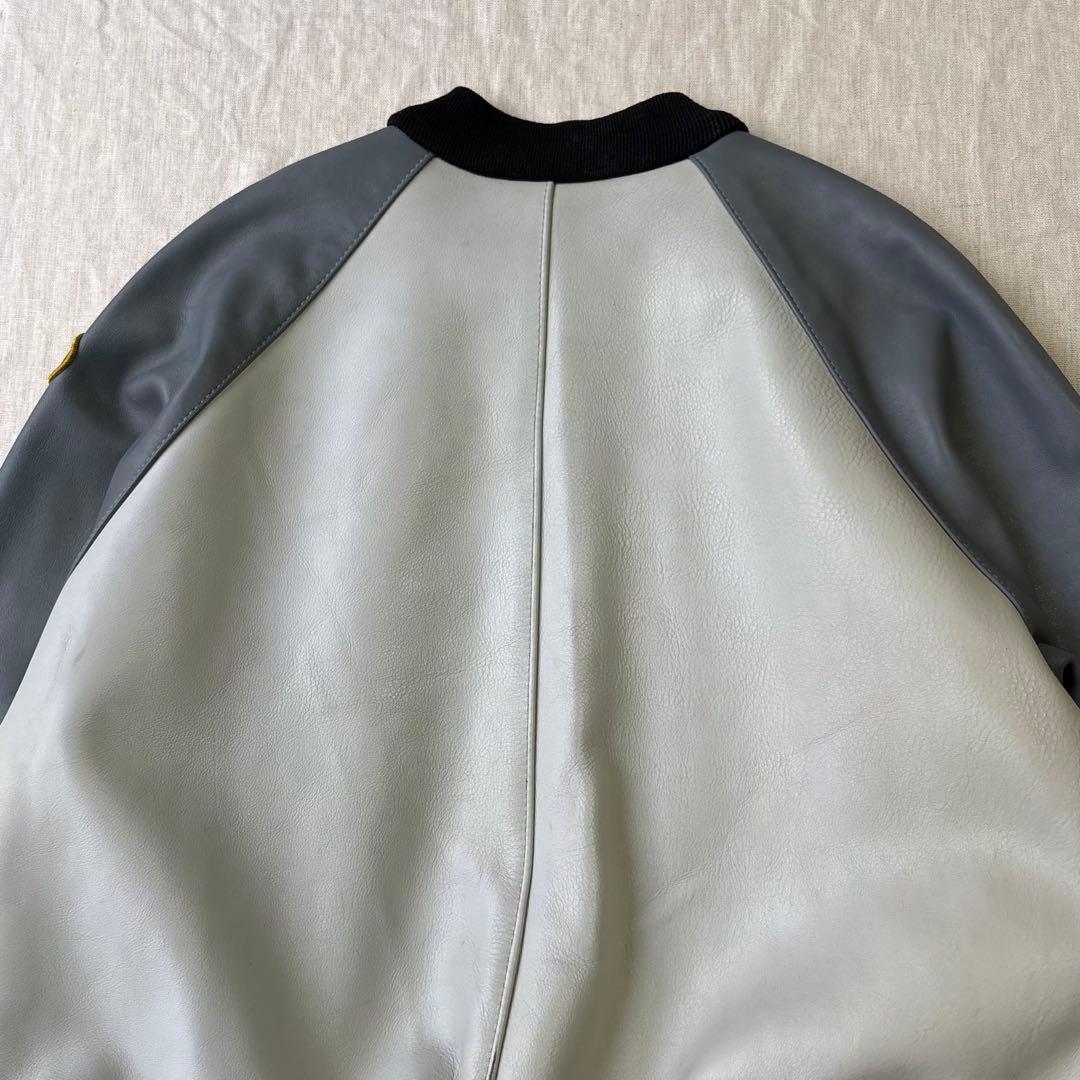 希少ビックサイズ VANSON オールレザー スタジャン チームジャケット 48