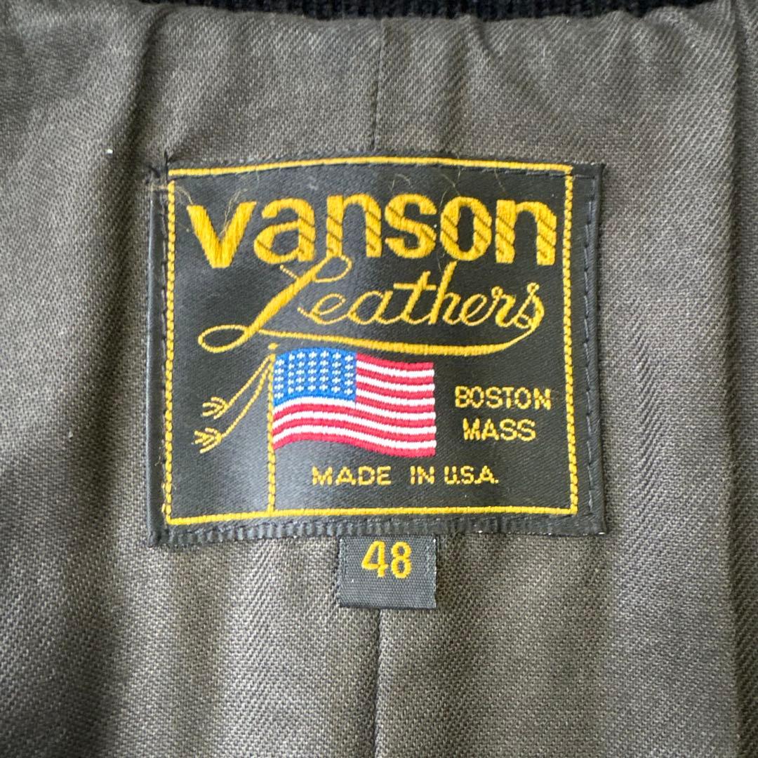希少ビックサイズ VANSON オールレザー スタジャン チームジャケット 48