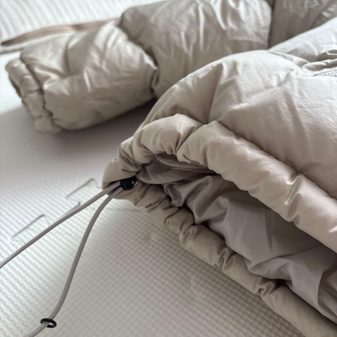 Gymplex ベージュ ダウンベスト フード付き