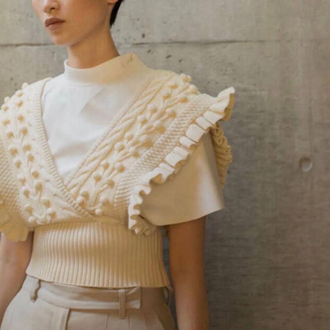 トップス LEINWANDE Popcorn Tree Knitted Crop Top