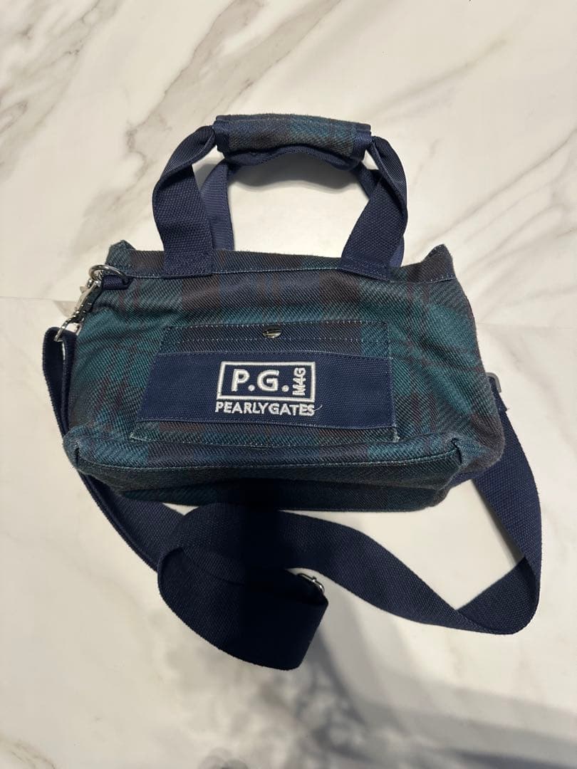 PEARLYGATES ゴルフチェック柄ショルダーカートバッグ