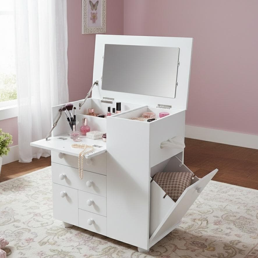 送料無料【新品】これ便利！　たっぷり収納 多機能 コスメ ワゴン