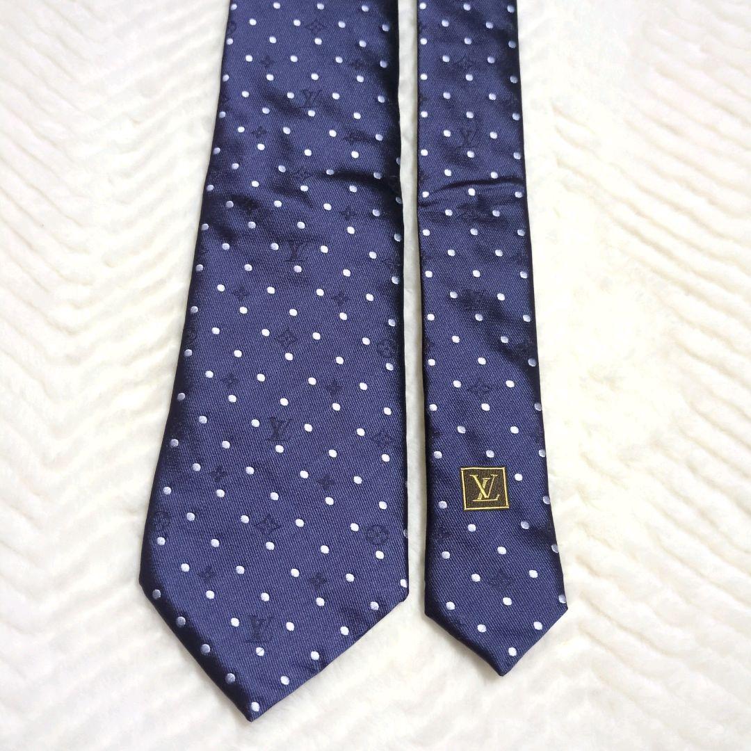 未使用級　LOUIS VUITTON　ネクタイ　モノグラム　あんしん鑑定　箱付