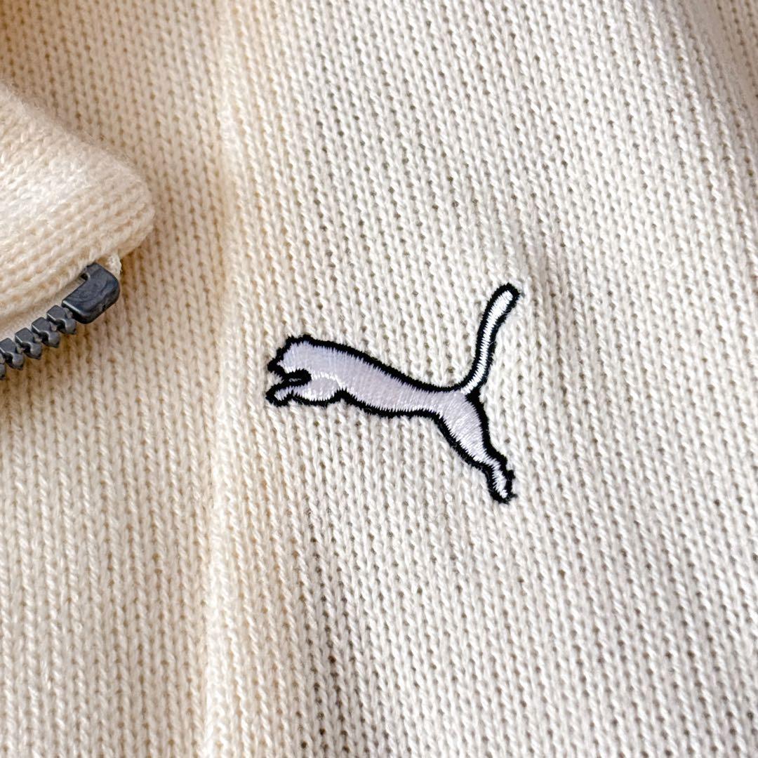 PUMA プーマ ゴルフ ニット ジップ ジャケット ライダース チェック L