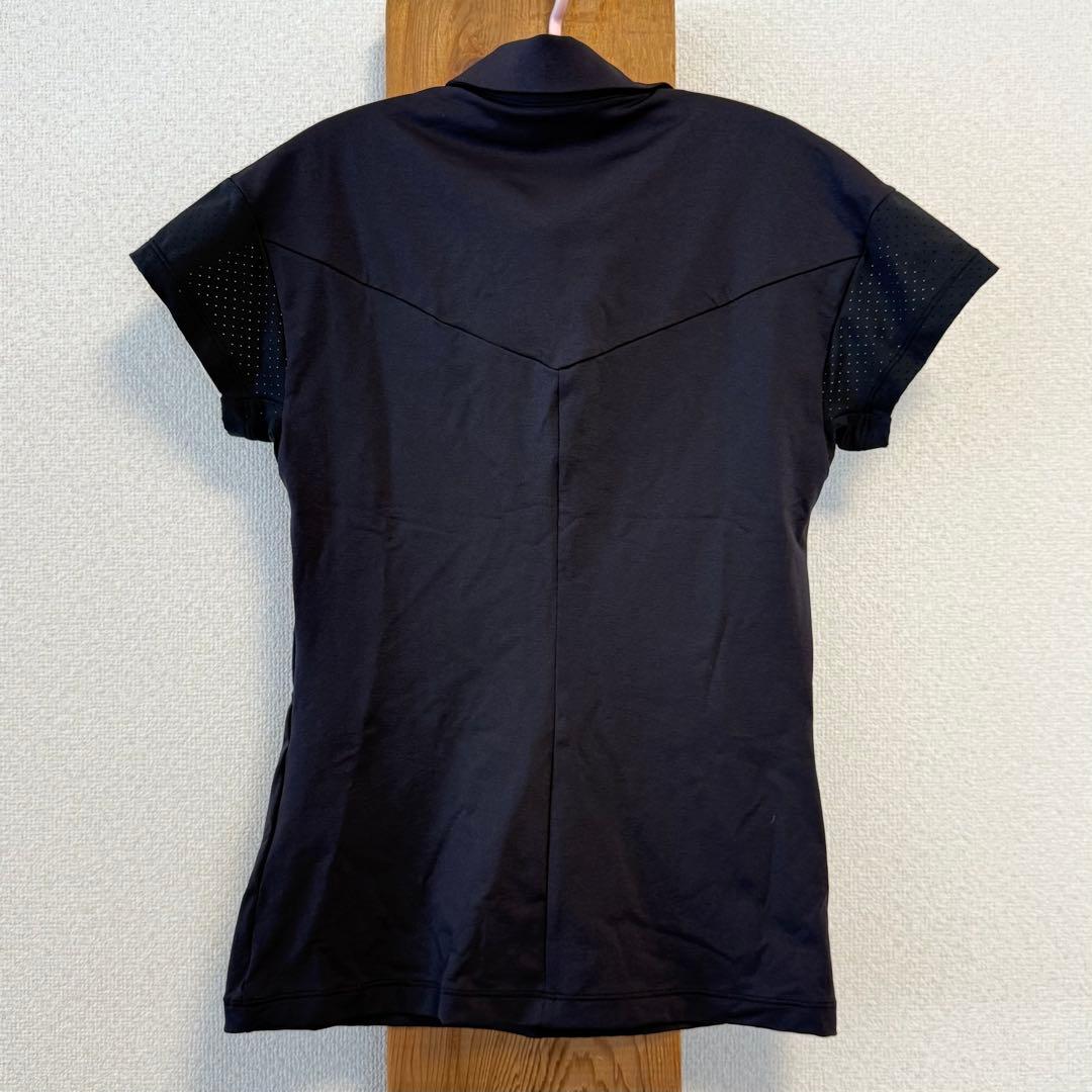 DESCENTE デサントゴルフ ポロシャツ ブラック/ホワイト の バイカラー