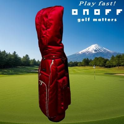 【美品】ONOFF オノフ レディース カート式 キャディバッグ レッド