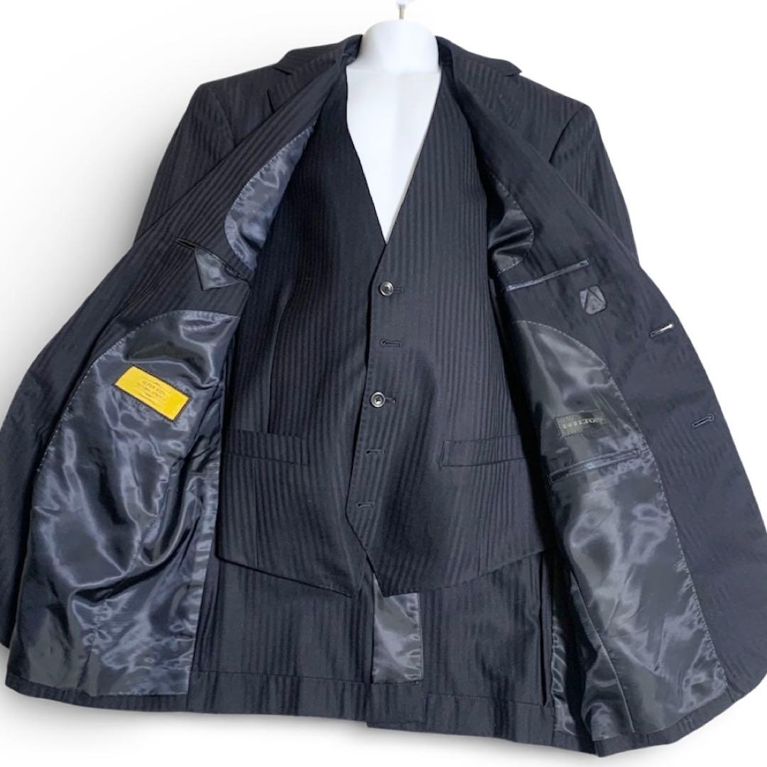 HILTON ネイビーストライプ3点セット　A5 ストレッチ SUPER100’