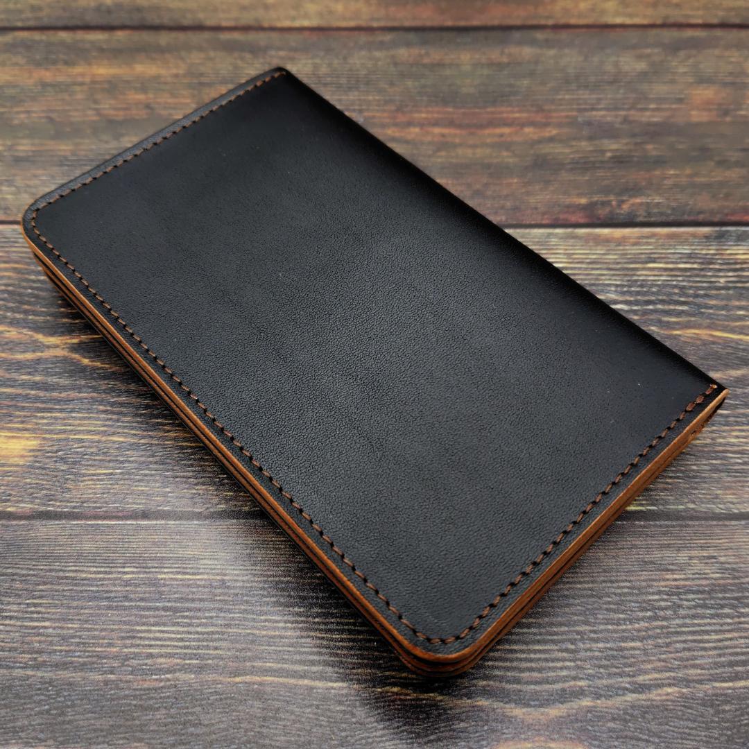 ミドルトラッカーウォレット 栃木レザー ハンドメイド 本革 茶芯ブラック