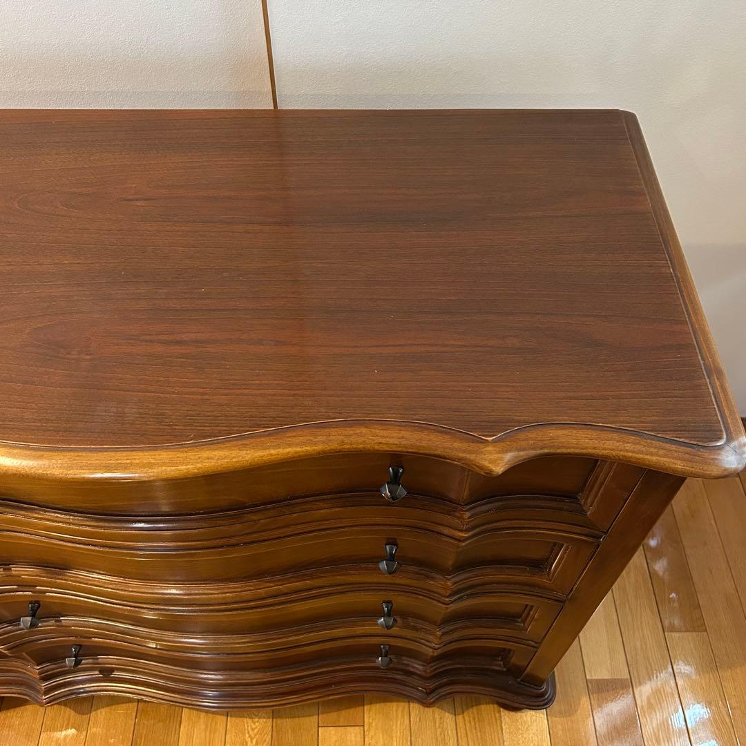 バロッサバレンティ ダークブラウン 木製 4段 引き出し タンス