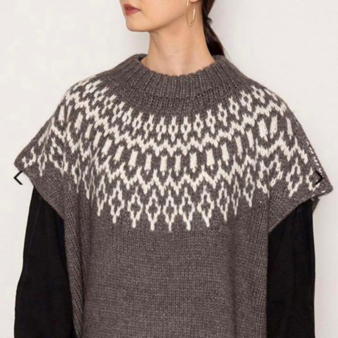 ジャケット・アウター NORDIC SWEATER PONCHO