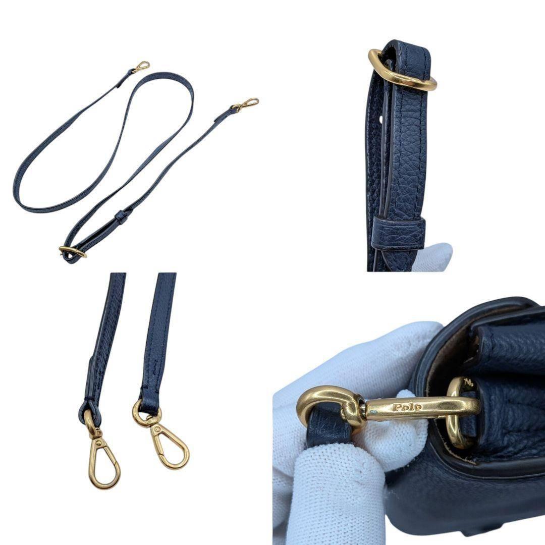 ラルフローレン/PoloIDレザークロスボディ クラッチ ショルダーバッグ