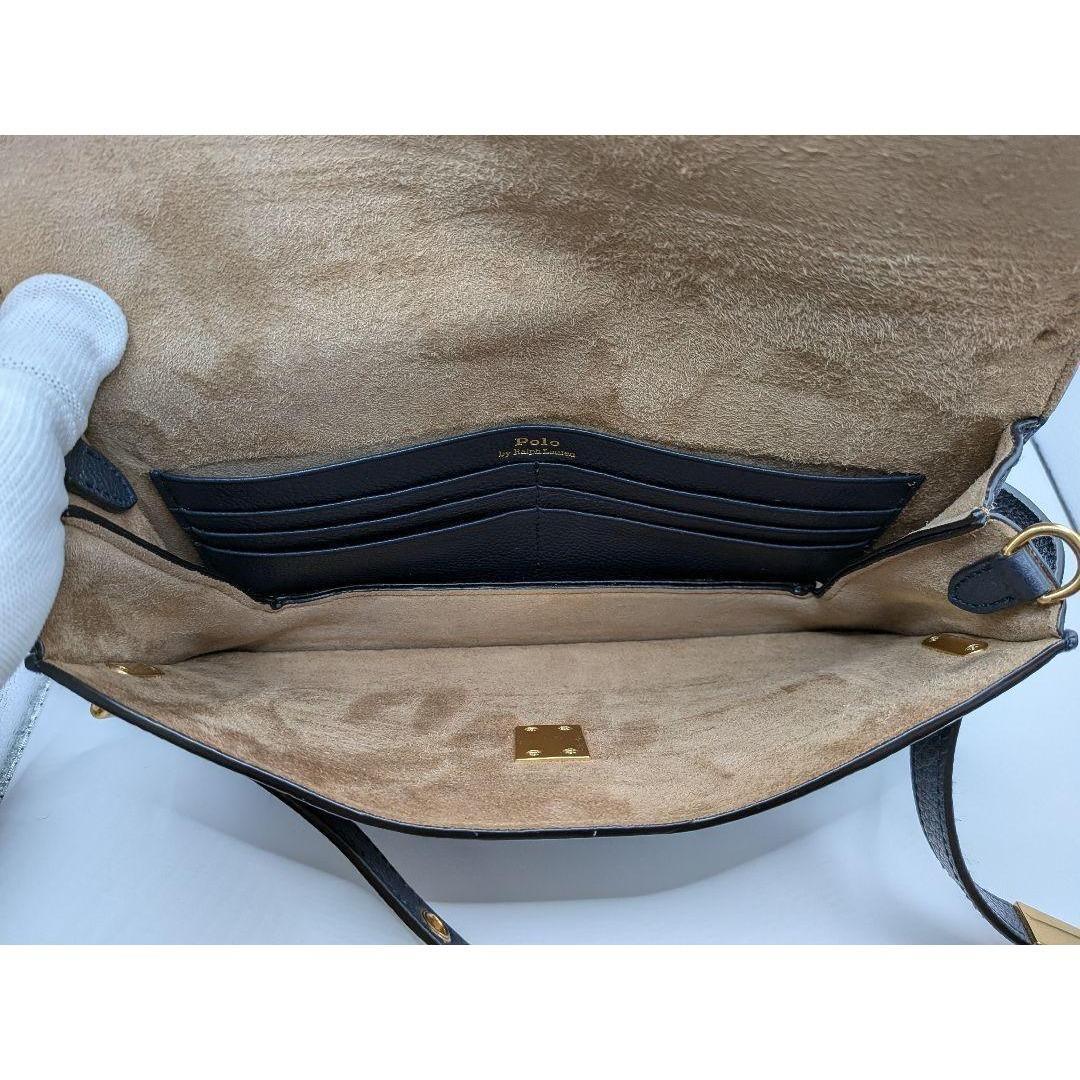 ラルフローレン/PoloIDレザークロスボディ クラッチ ショルダーバッグ
