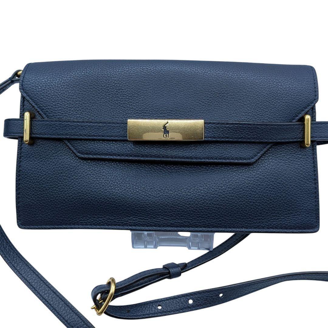 ラルフローレン/PoloIDレザークロスボディ クラッチ ショルダーバッグ