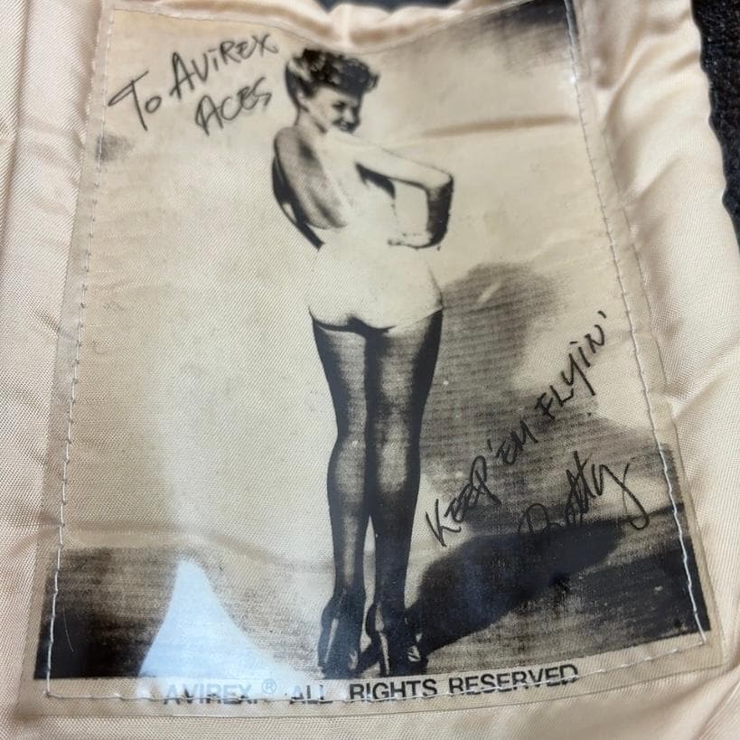 大きい AVIREX A2 フライトジャケット バックプリント シールブラウン