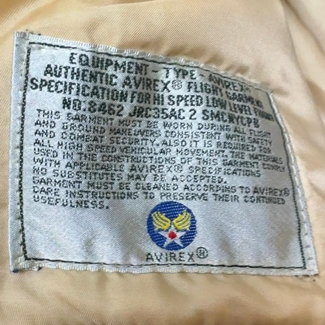 大きい AVIREX A2 フライトジャケット バックプリント シールブラウン