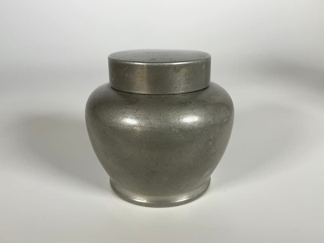 錫　茶入れ　英祥堂造　茶道具　煎茶道具